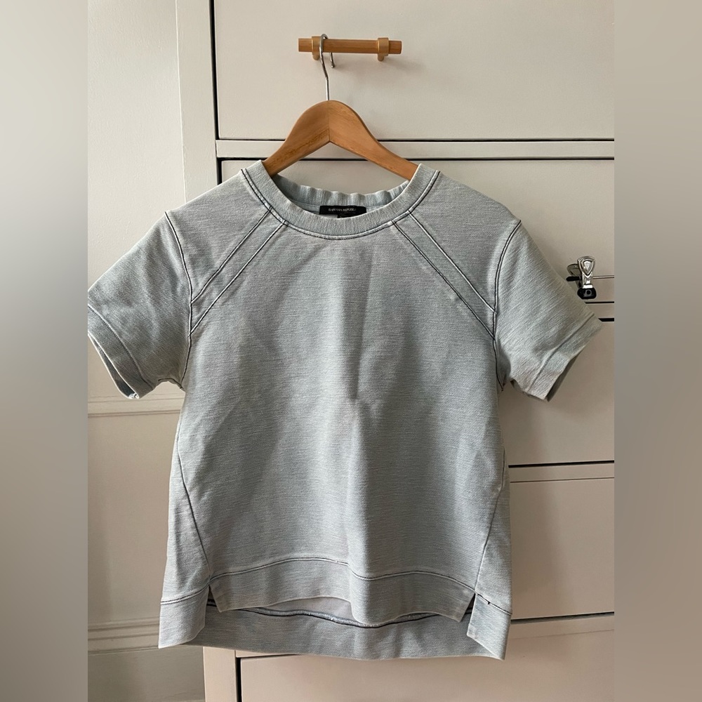 Chambray denim stretch top